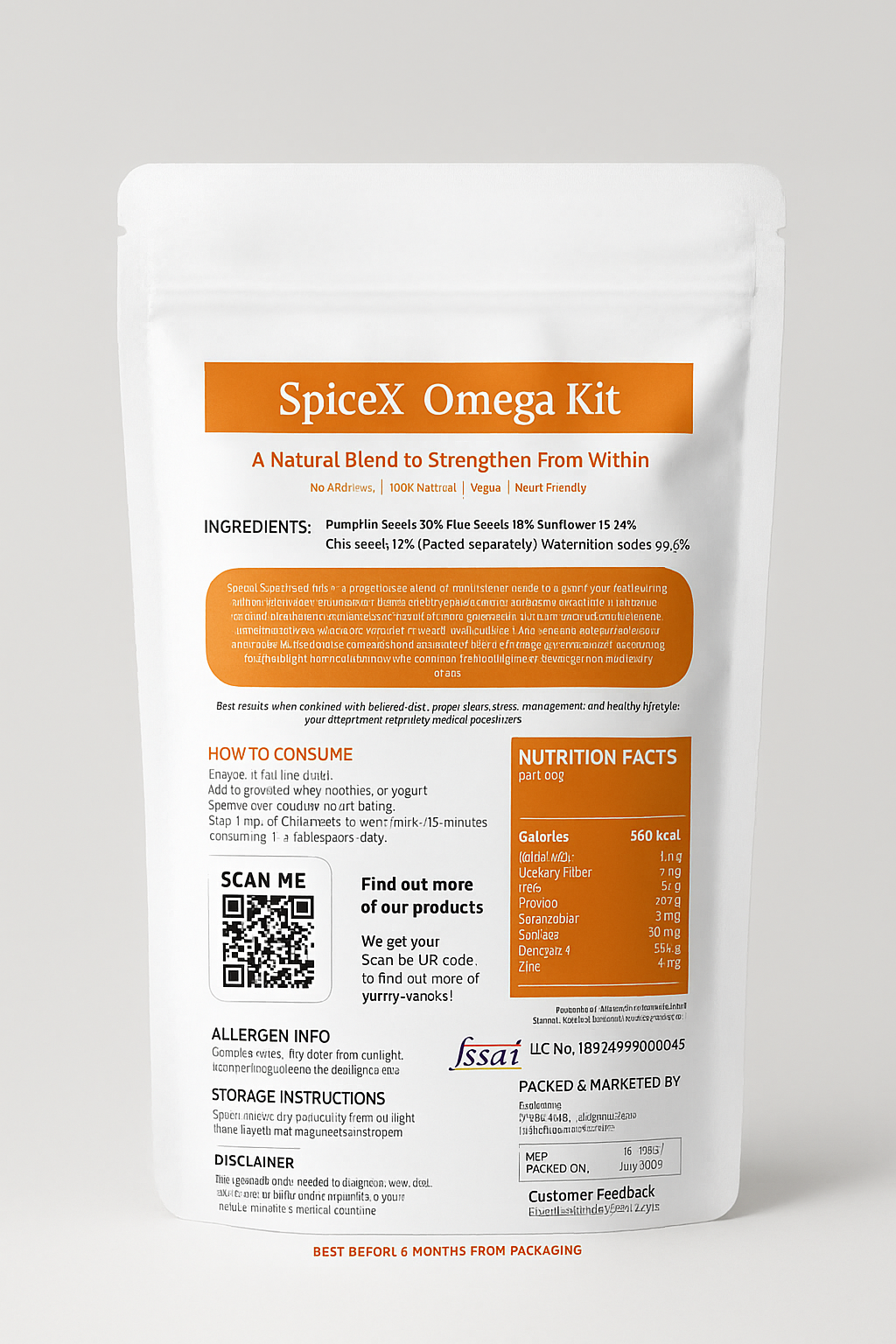 SpiceX Omega-Rich Super-6 Blend – Nutrition in Every Spoon